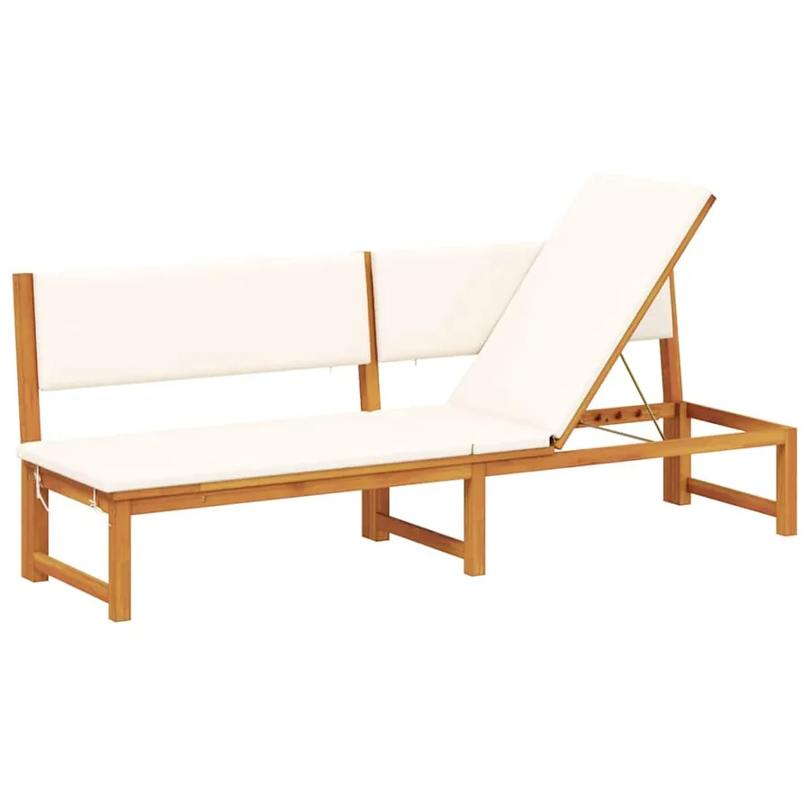 Transat Huile Naturelle 200 x 57 x 75cm Bois d'acacia massif - 2