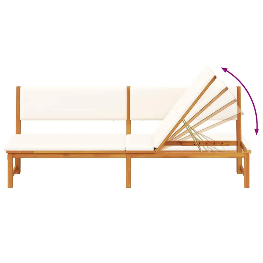 Transat Huile Naturelle 200 x 57 x 75cm Bois d'acacia massif - 9