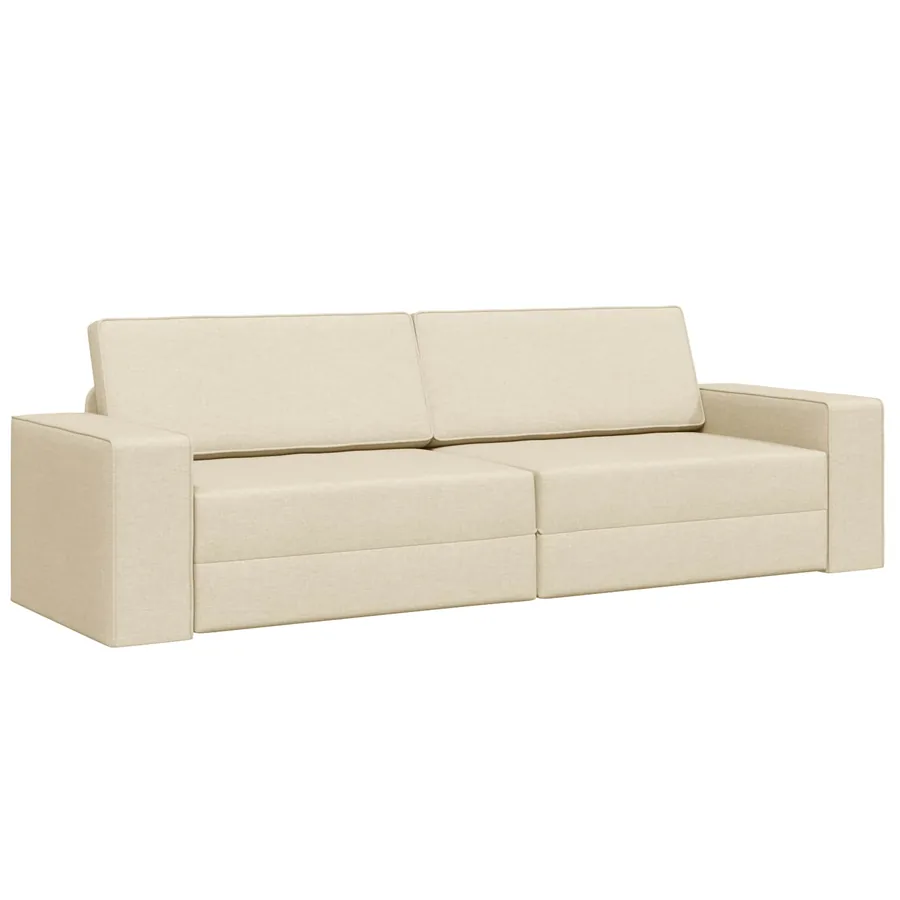 Canapé-Lit Crème 245 x 78 x 77 cm tissu - 2