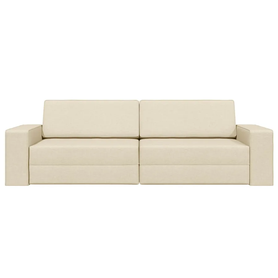 Canapé-Lit Crème 245 x 78 x 77 cm tissu - 5
