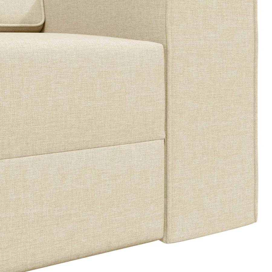Canapé-Lit Crème 245 x 78 x 77 cm tissu - 9