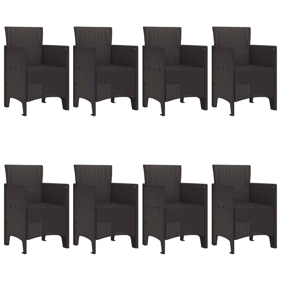 Ensemble de salle à manger pour jardin 9 pcs Marron - 2