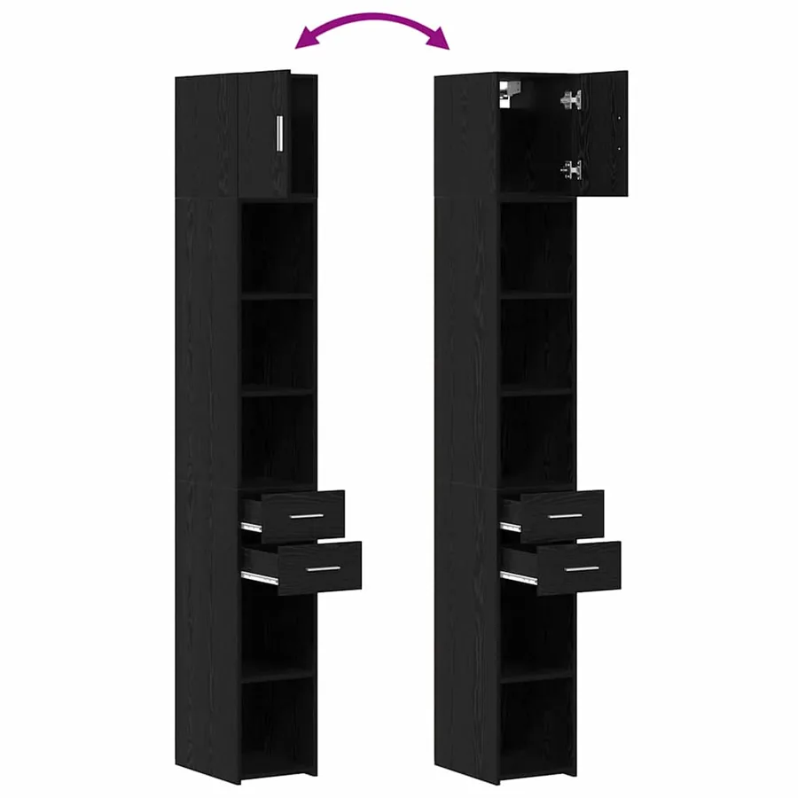 Armoire de rangement 2 pcs Chêne noir 30 x 42,5 x 225 cm - 11
