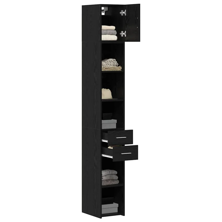 Armoire de rangement 2 pcs Chêne noir 30 x 42,5 x 225 cm - 3