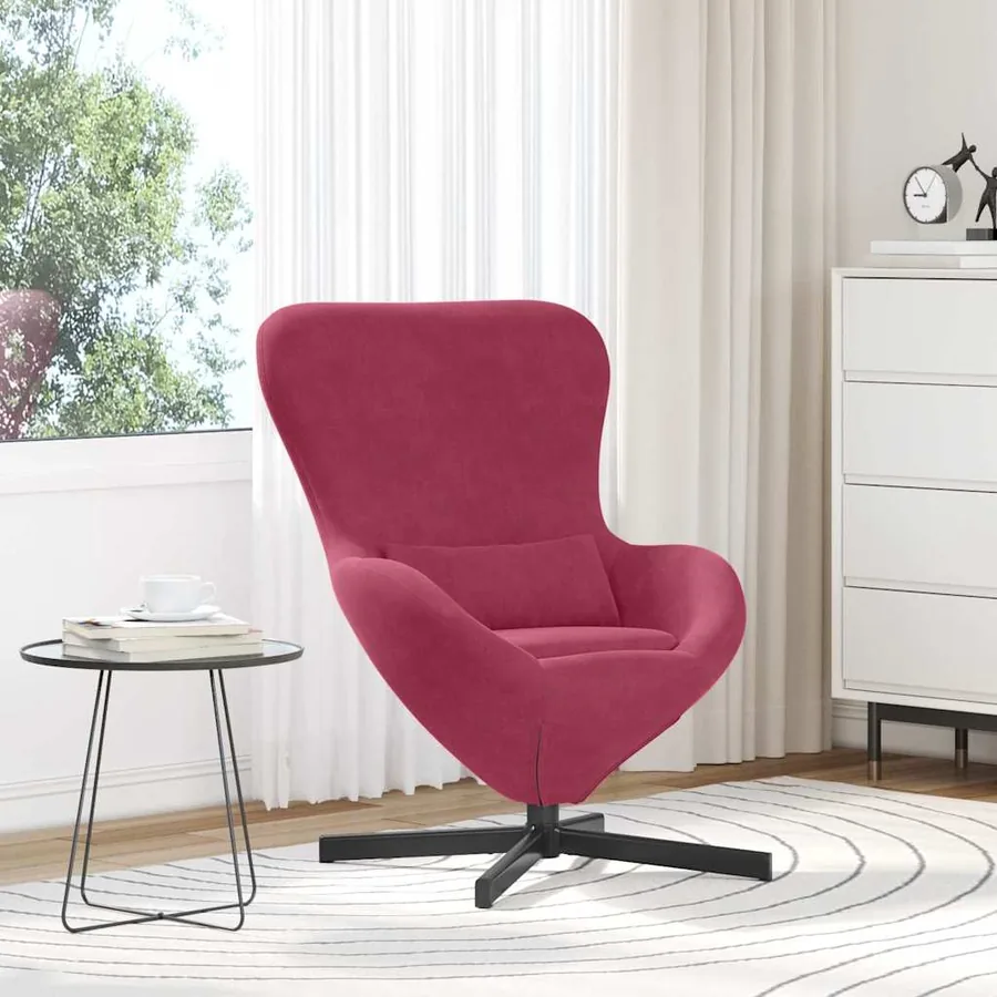Fauteuil œuf Bordeaux 63 x 73 x 90 cm Velours