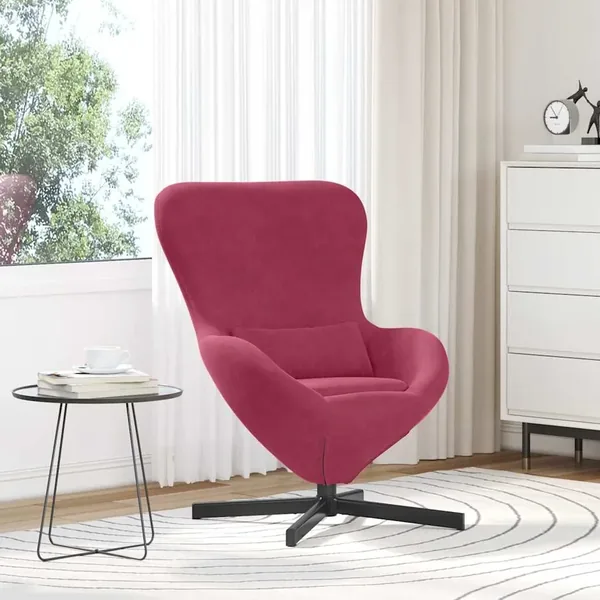 Fauteuil œuf Bordeaux 63 x 73 x 90 cm Velours