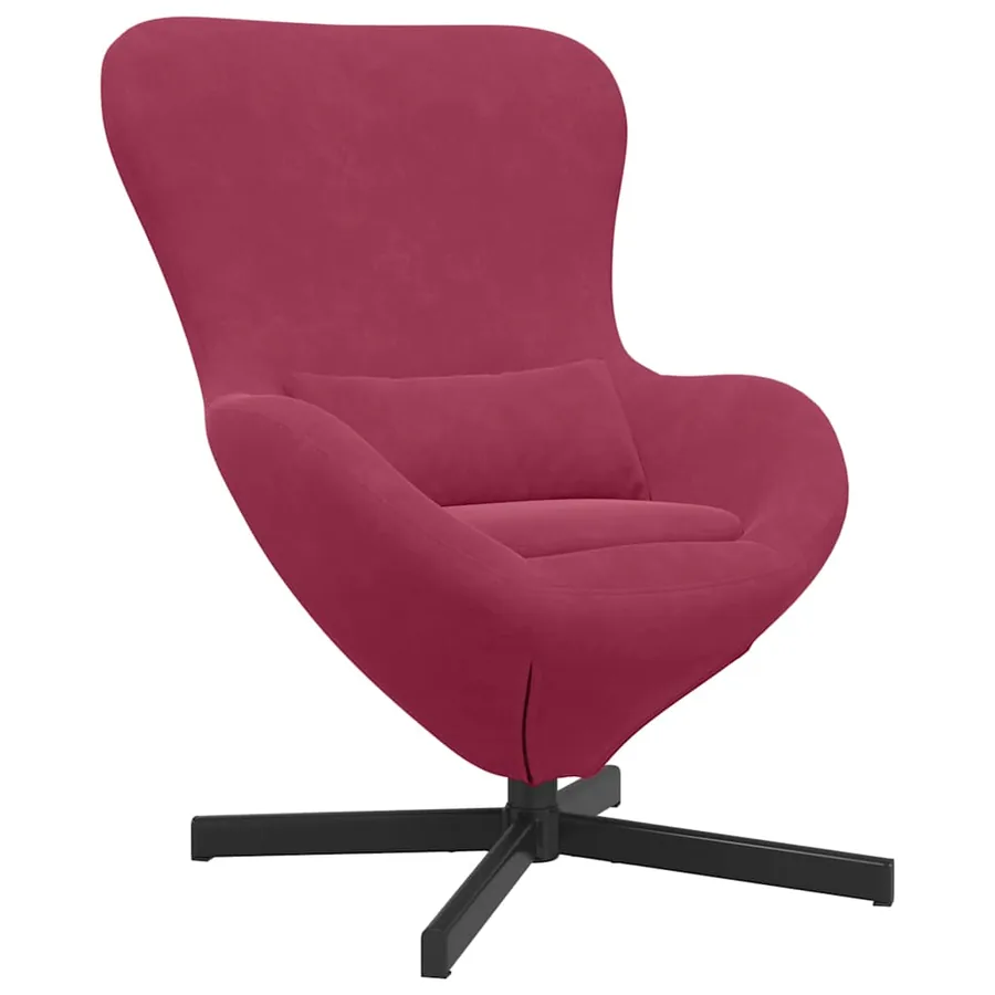 Fauteuil œuf Bordeaux 63 x 73 x 90 cm Velours - 2