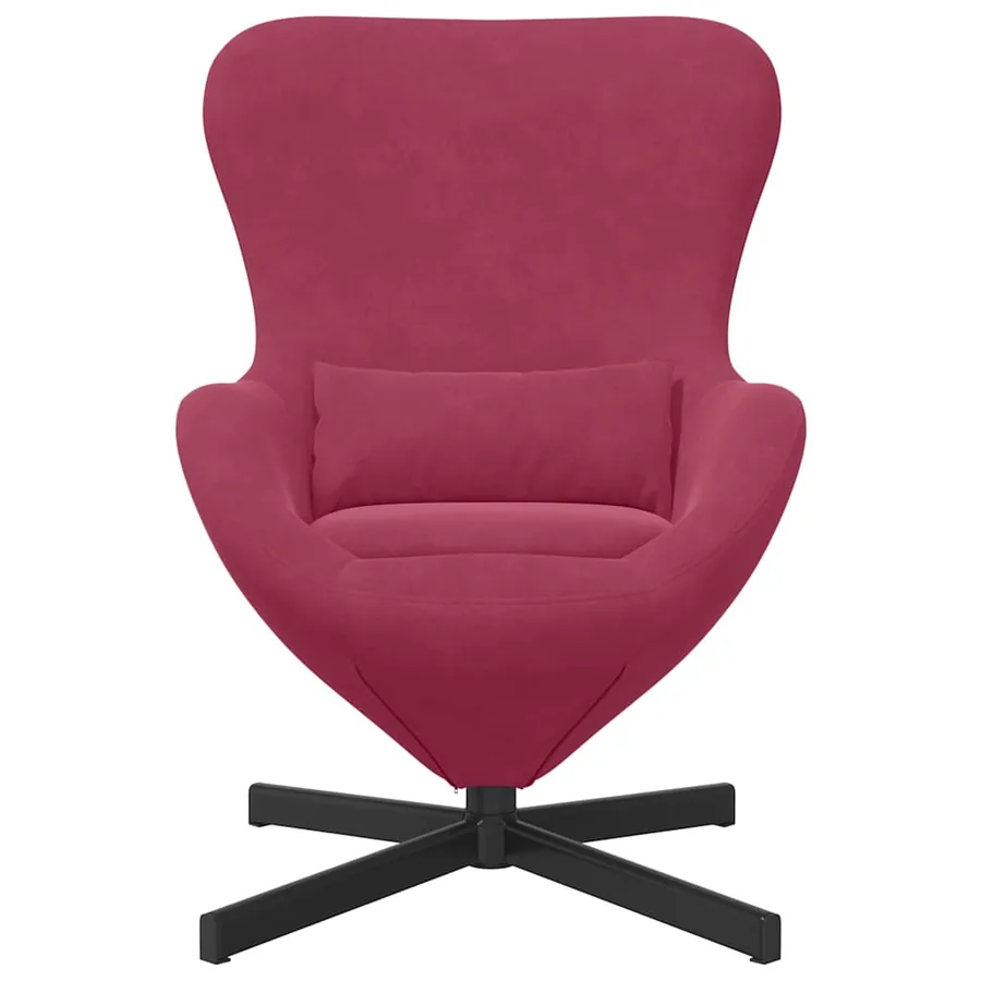 Fauteuil œuf Bordeaux 63 x 73 x 90 cm Velours - 4