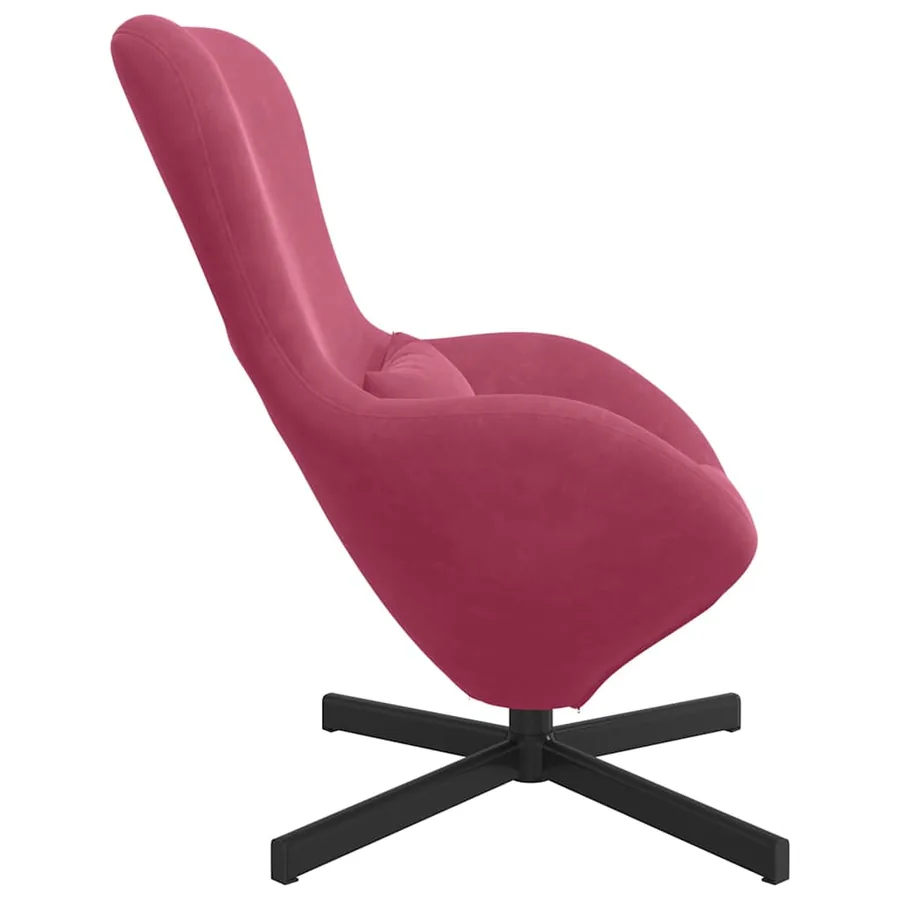 Fauteuil œuf Bordeaux 63 x 73 x 90 cm Velours - 5