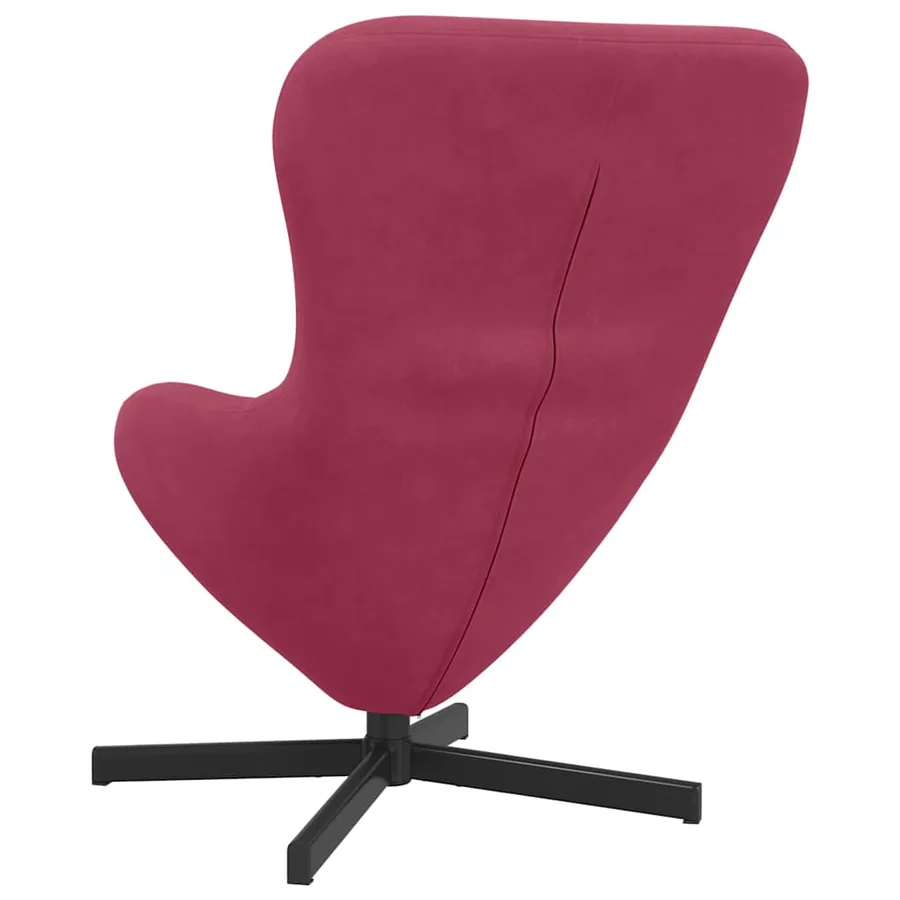 Fauteuil œuf Bordeaux 63 x 73 x 90 cm Velours - 6