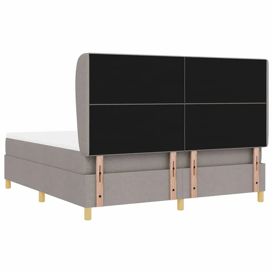 Lit à ressorts avec tête de lit Taupe 200 x 180 cm tissu - 9