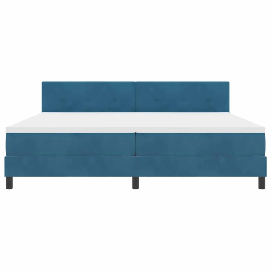 Lit à ressort LED Bleu foncé 200 x 200 cm Velours - 7