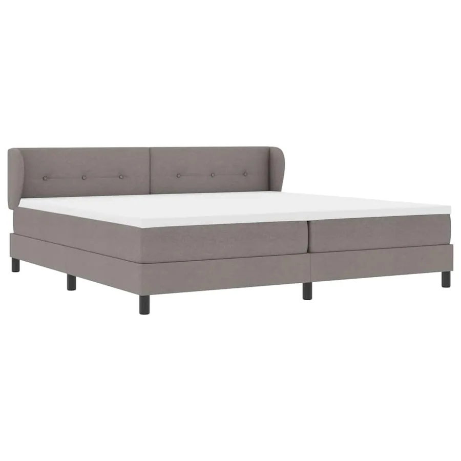 Lit à ressorts avec tête de lit Taupe 200 x 200 cm tissu - 6