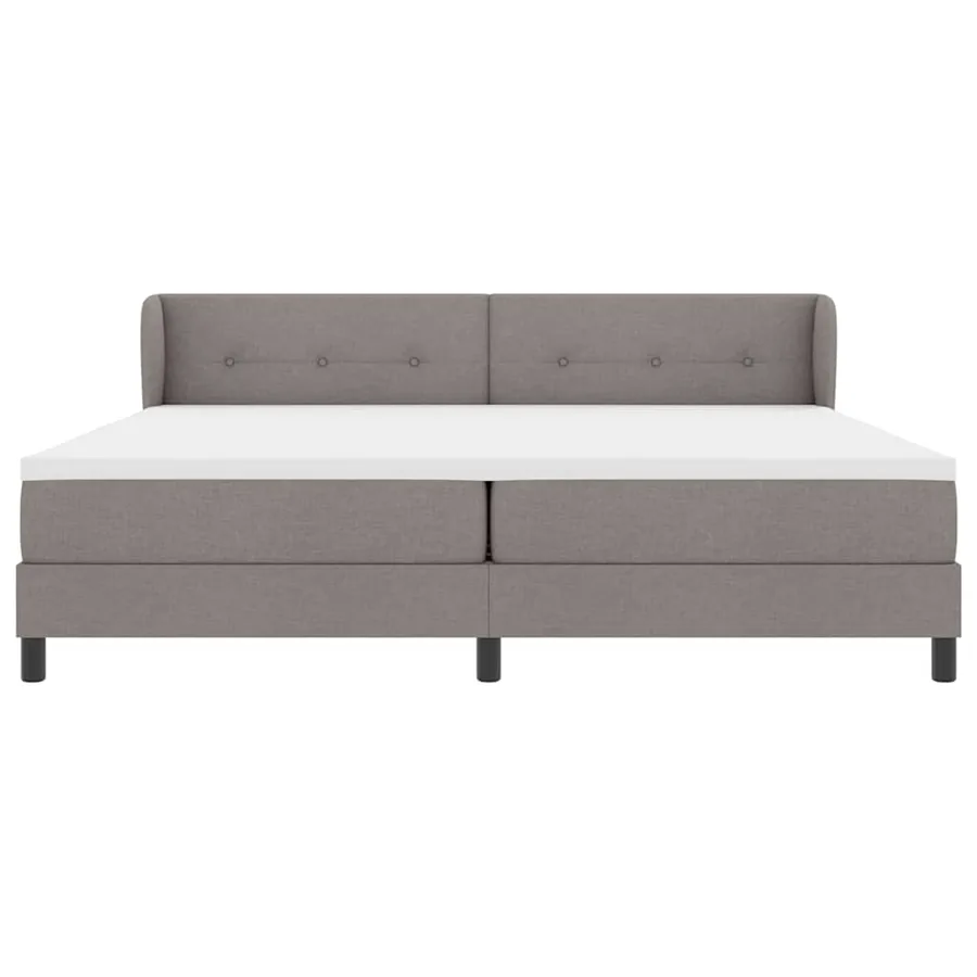 Lit à ressorts avec tête de lit Taupe 200 x 200 cm tissu - 7
