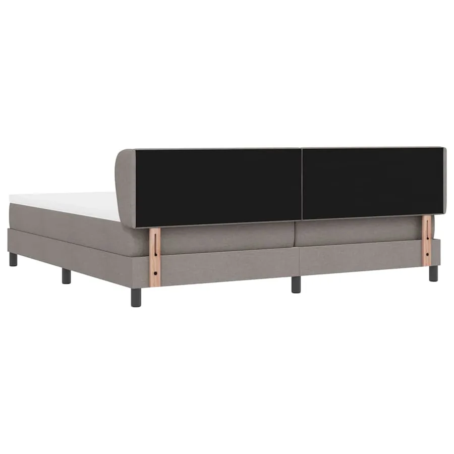 Lit à ressorts avec tête de lit Taupe 200 x 200 cm tissu - 9