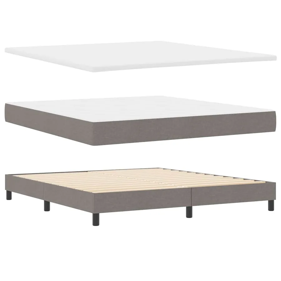 Lit à ressorts avec tête de lit Taupe 180 x 200 cm tissu - 4