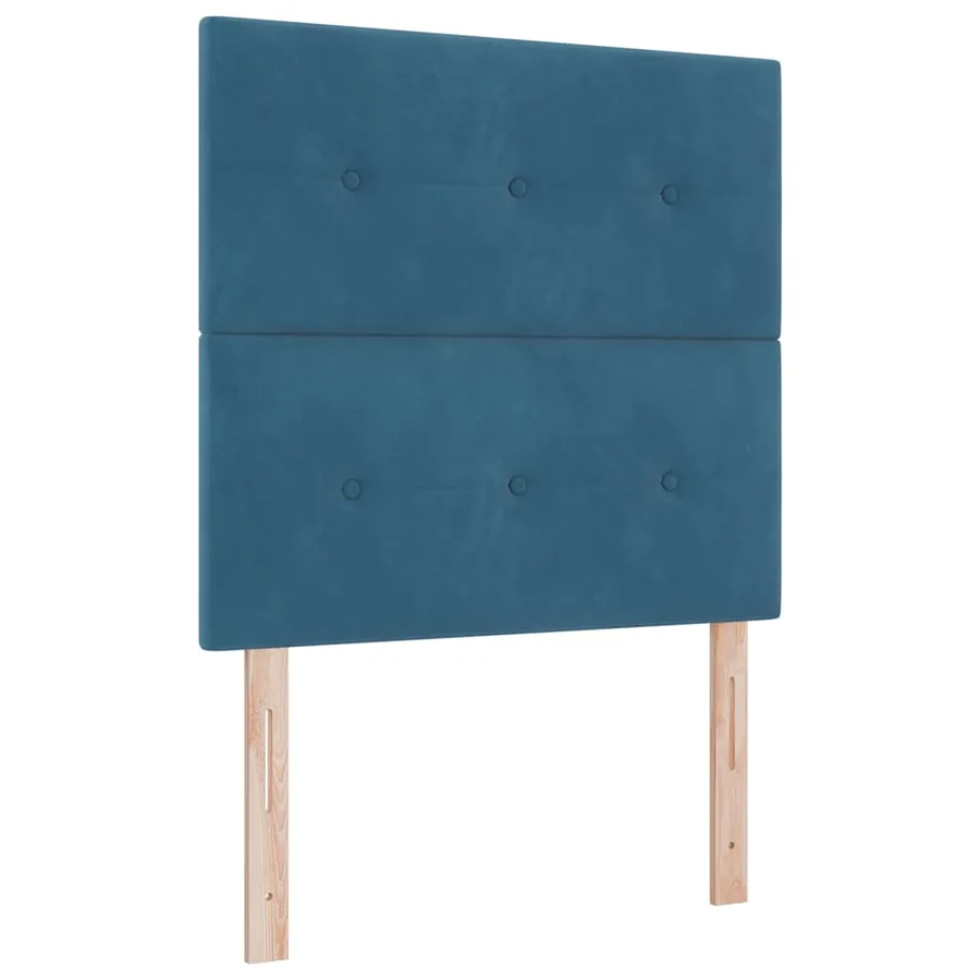 Lit à ressort LED Bleu foncé 100 x 200 cm Velours - 2
