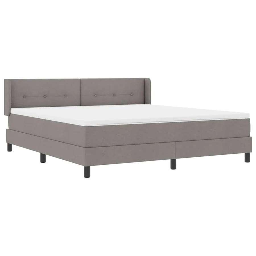 Lit à ressorts avec tête de lit Taupe 200 x 180 cm tissu - 6