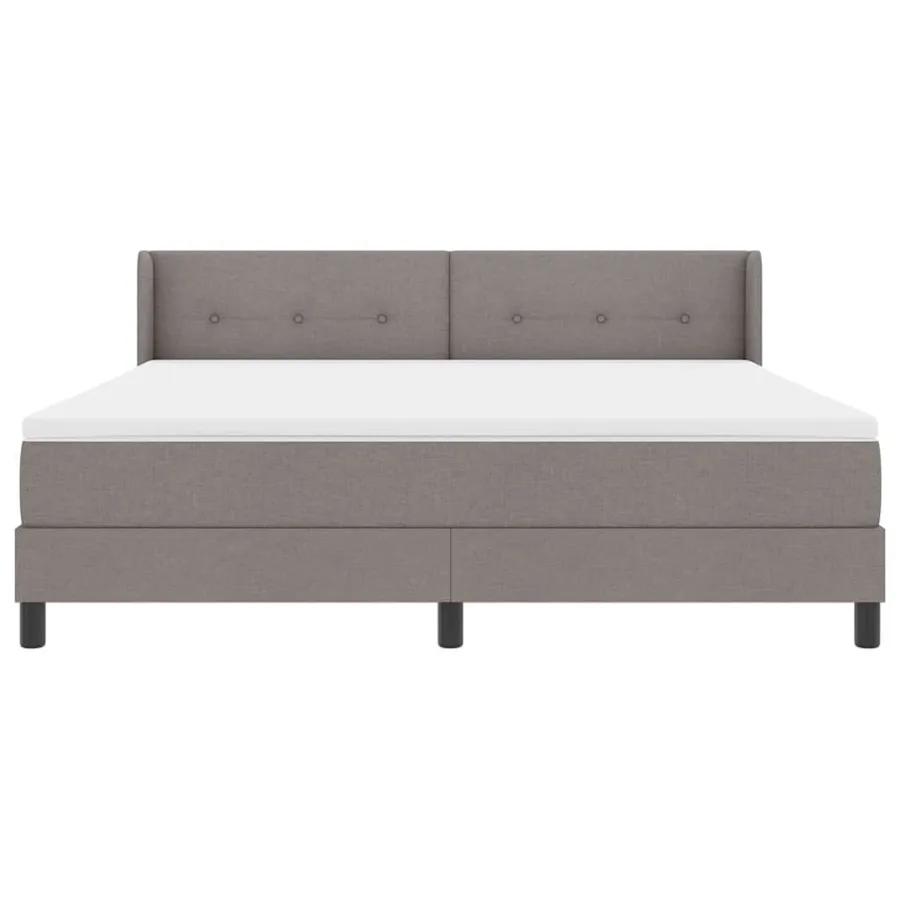 Lit à ressorts avec tête de lit Taupe 200 x 180 cm tissu - 7