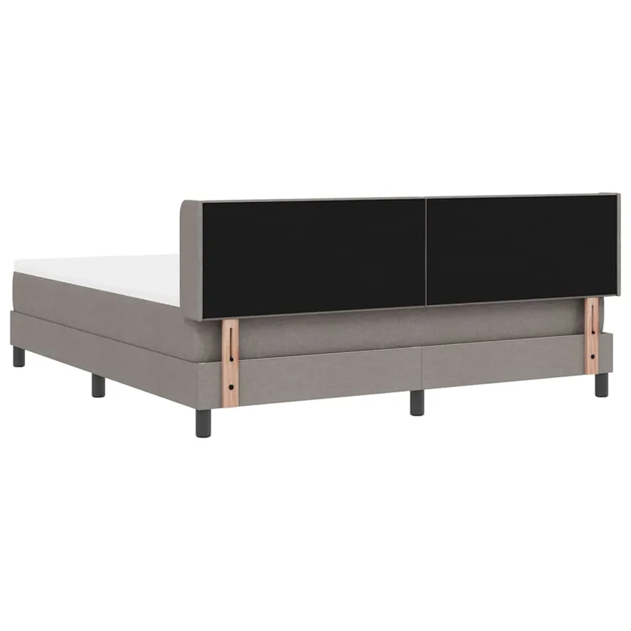 Lit à ressorts avec tête de lit Taupe 200 x 180 cm tissu - 9