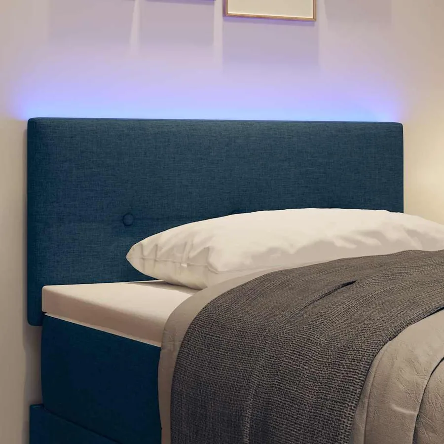 Tête de lit LED avec bandes LED Bleu 90 cm tissu - 4