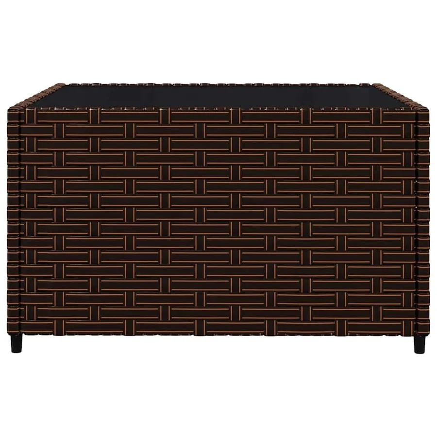 Salon de jardin 3 pcs avec coussins marron résine tressée - 6