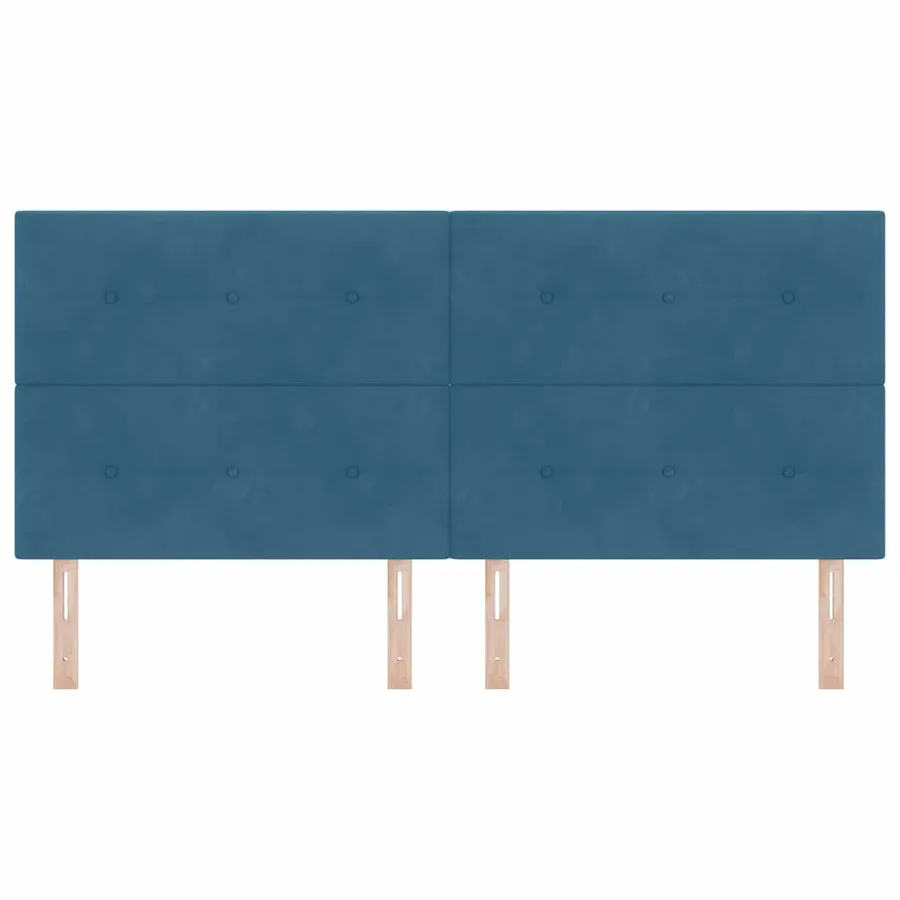 Tête de lit Bleu foncé 200 cm Velours - 4