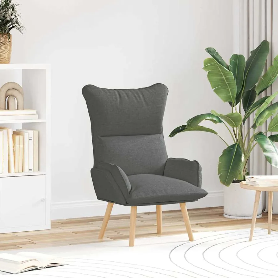fauteuil Gris foncé 69 x 74 x 93 cm Tissu et Contreplaqué
