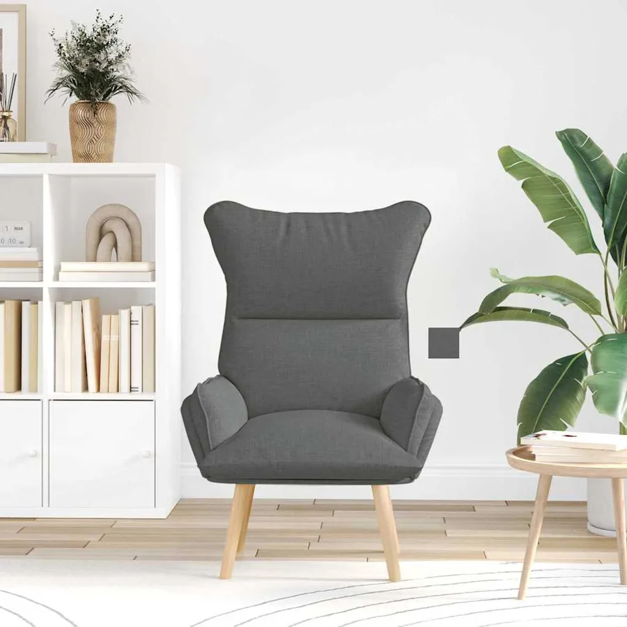 fauteuil Gris foncé 69 x 74 x 93 cm Tissu et Contreplaqué - 3