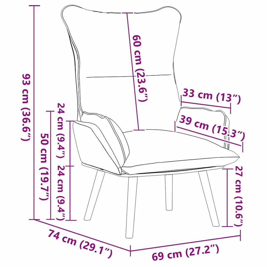 fauteuil Blanc 69 x 74 x 93 cm Simili cuir - 9