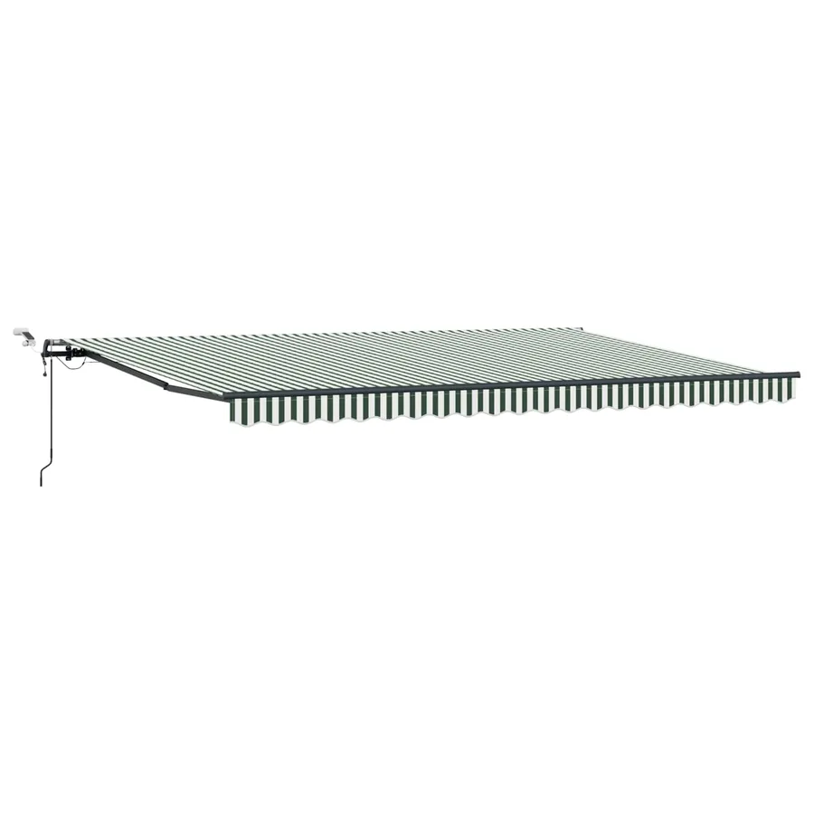 Auvent rétractable Vert et blanc 500 × 350 cm Polyester - 2