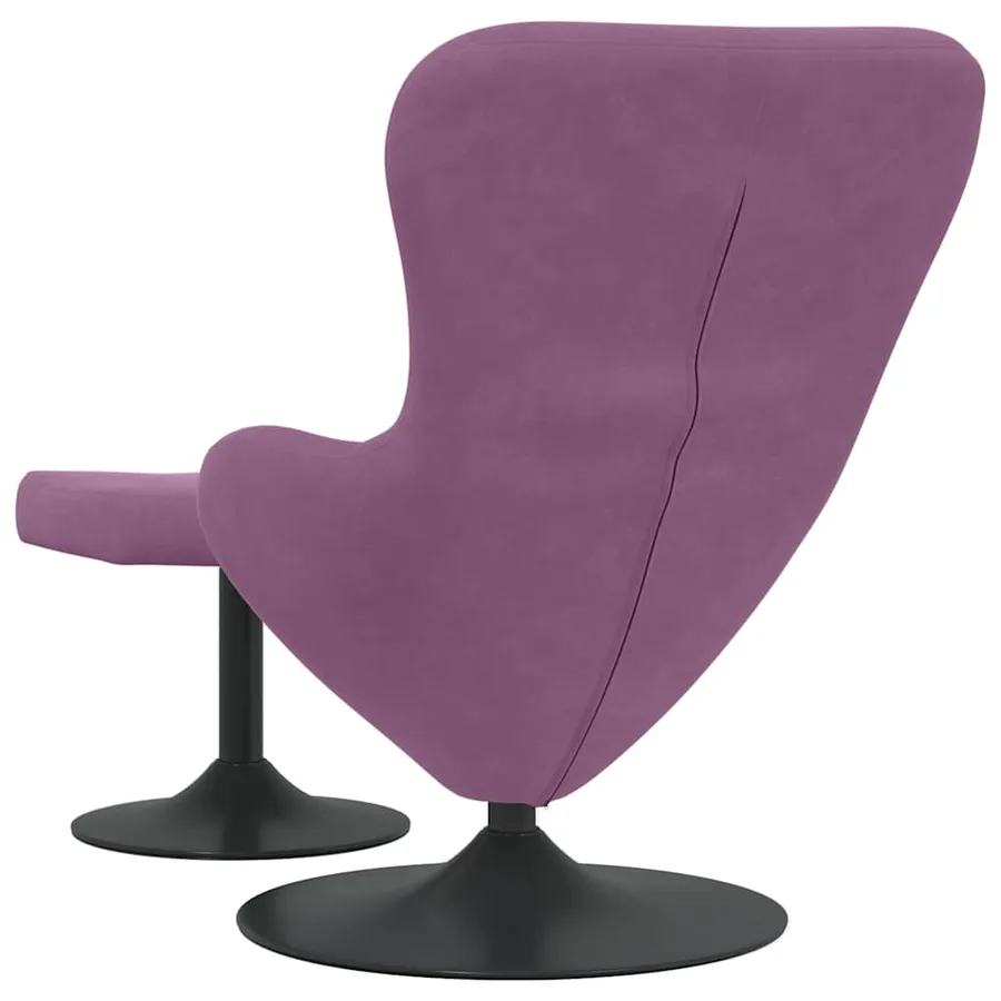 Chaise Œuf avec Pouf Violet Velours - 6
