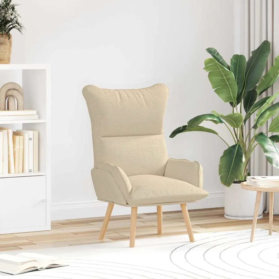 fauteuil Crème 69 x 74 x 93 cm Tissu et Contreplaqué