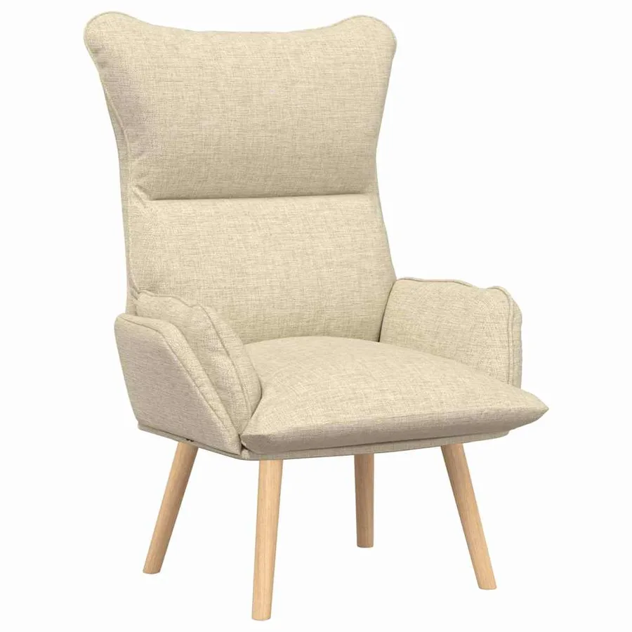 fauteuil Crème 69 x 74 x 93 cm Tissu et Contreplaqué - 2
