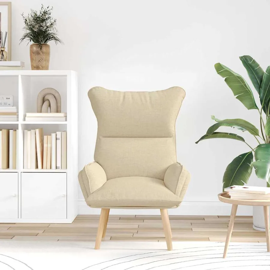 fauteuil Crème 69 x 74 x 93 cm Tissu et Contreplaqué - 3