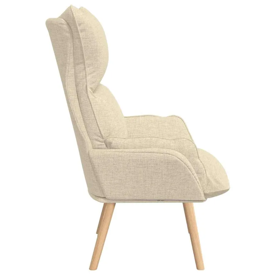 fauteuil Crème 69 x 74 x 93 cm Tissu et Contreplaqué - 5