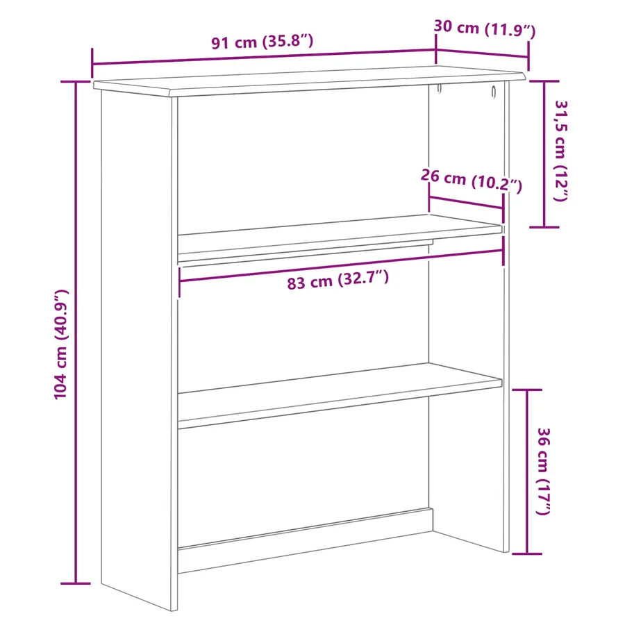 Hutch ASKIM 91 x 30 x 104 cm Bois de pin massif - 8