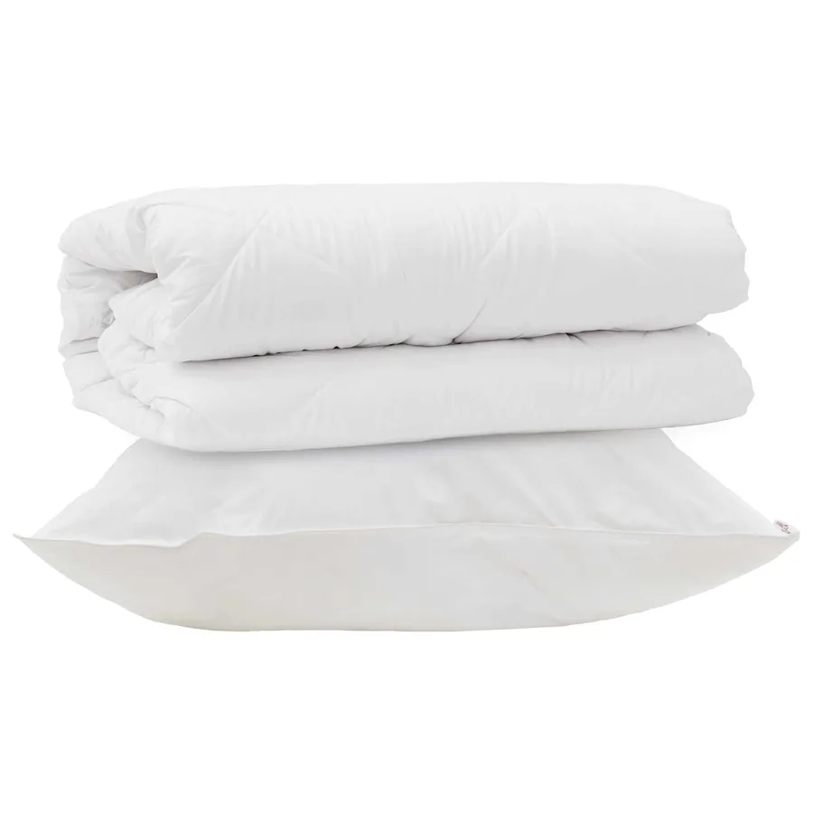 Ensemble de Duvet avec oreiller 2 pcs Blanc Microfibre - 2