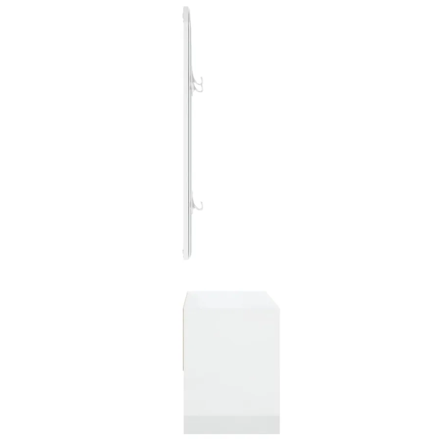 Ensemble de meubles de couloir Blanc brillant Bois d'ingénierie - 7