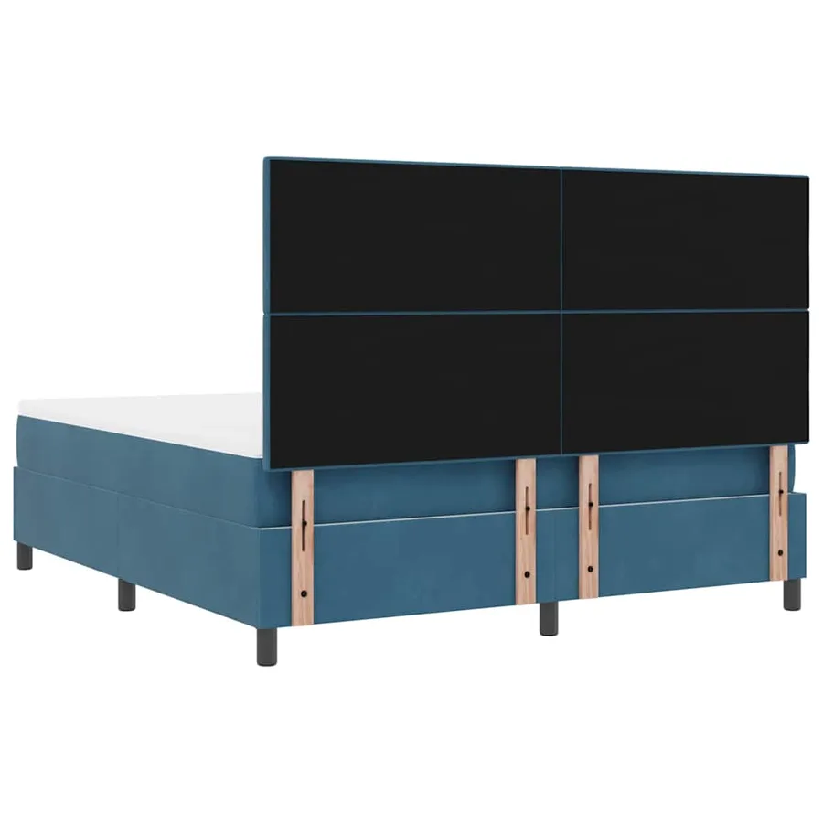 Lit à ressort LED Bleu foncé 180 x 200 cm Velours - 8