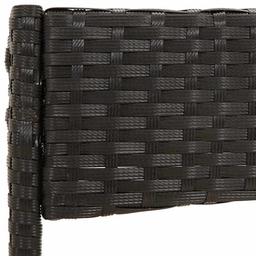 Salon de jardin 4 pcs avec coussins Noir Résine tressée - 6