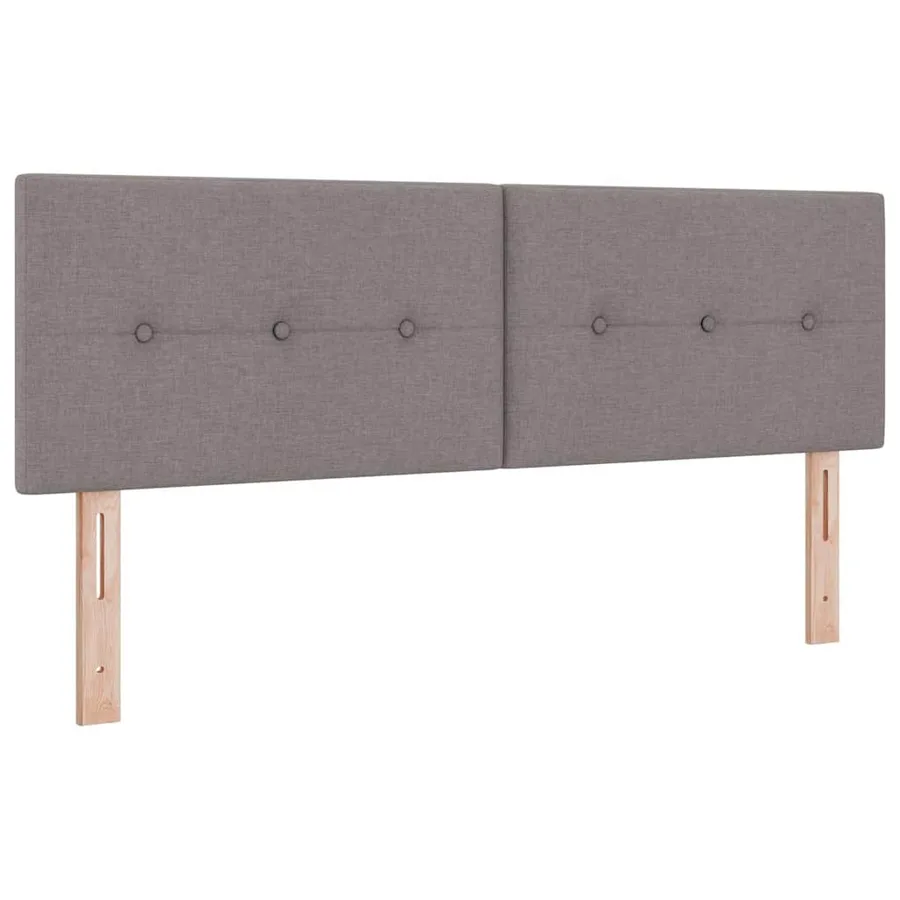 Lit à ressorts avec matelas Taupe 140 x 190 cm tissu - 5