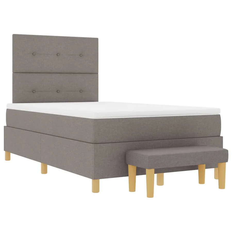 Lit à ressorts avec tête de lit Taupe 190 x 120 cm tissu - 7