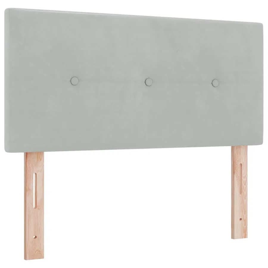 Lit à ressort LED Gris clair 120 x 200 cm Velours - 7