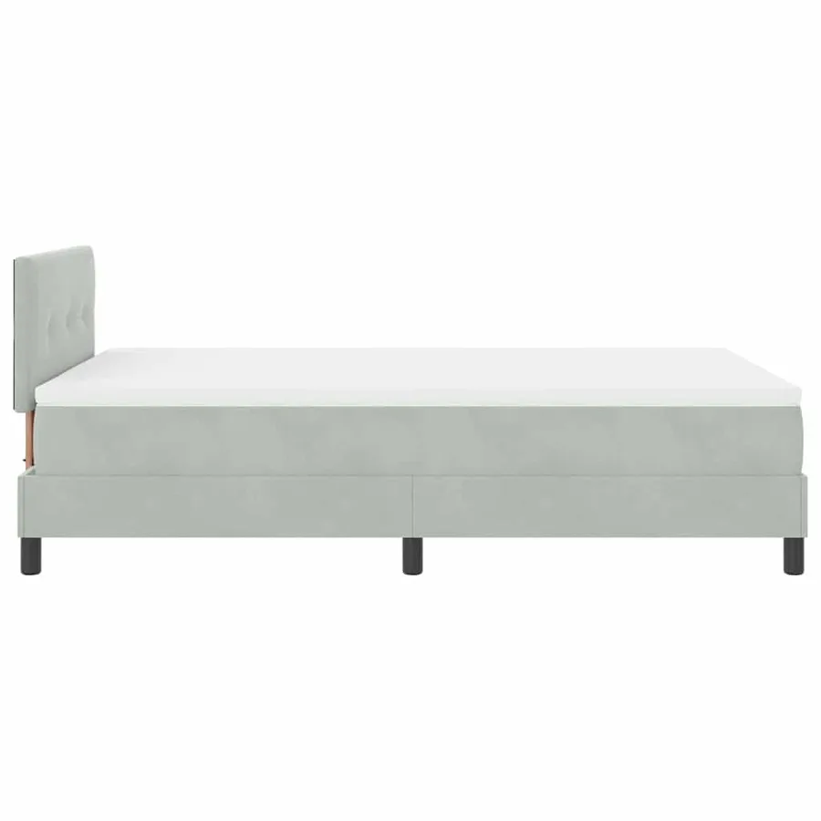 Lit à ressort LED Gris clair 120 x 200 cm Velours - 9