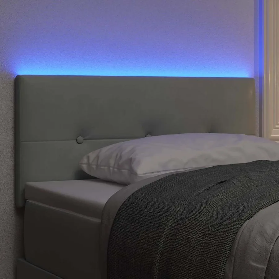 Tête de lit LED avec bandes LED Gris clair 100 cm Velours - 4