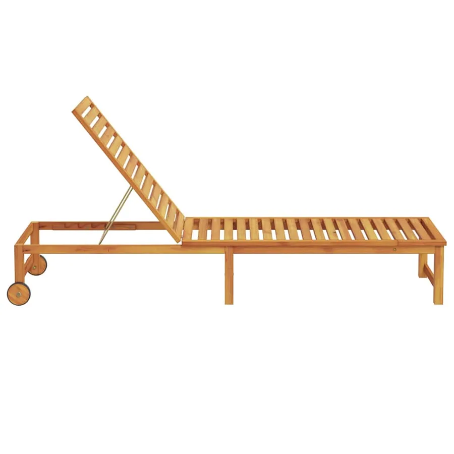 Transat Marron 202 x 53 x 89 cm Bois d'Acacia Massif - 5
