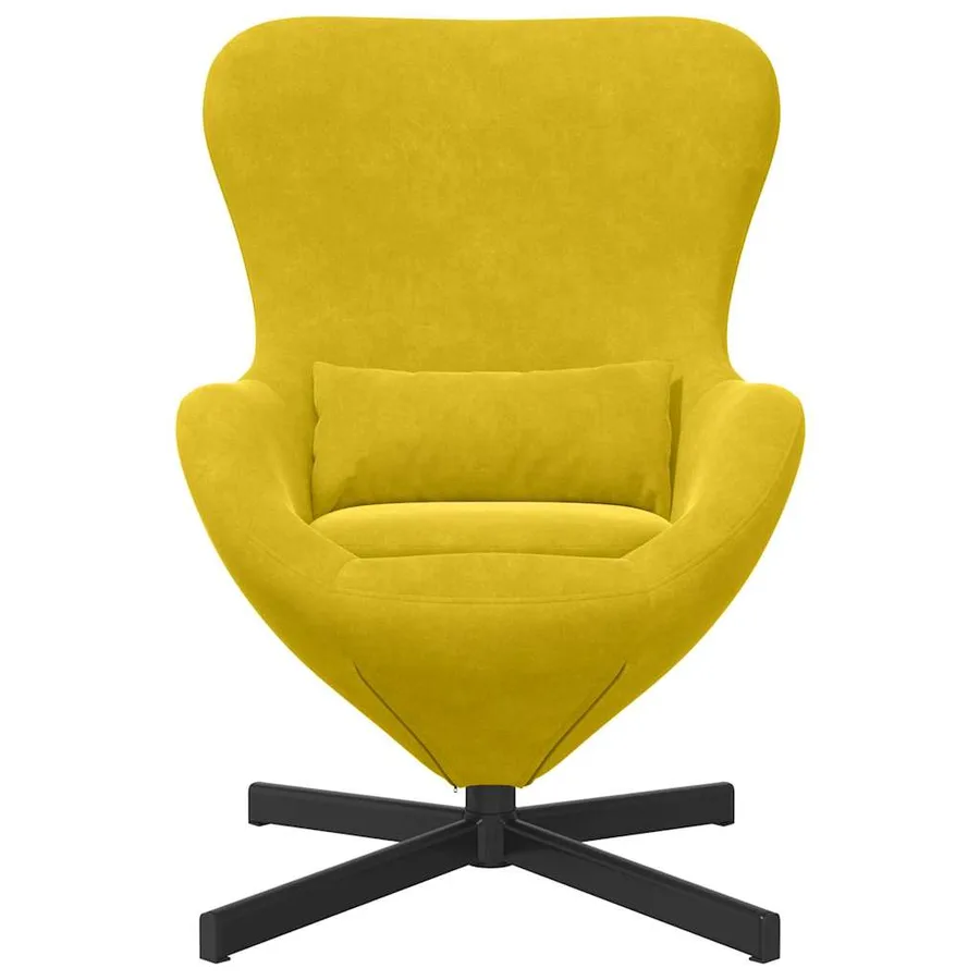 Fauteuil œuf Jaune 63 x 73 x 90 cm Velours - 2