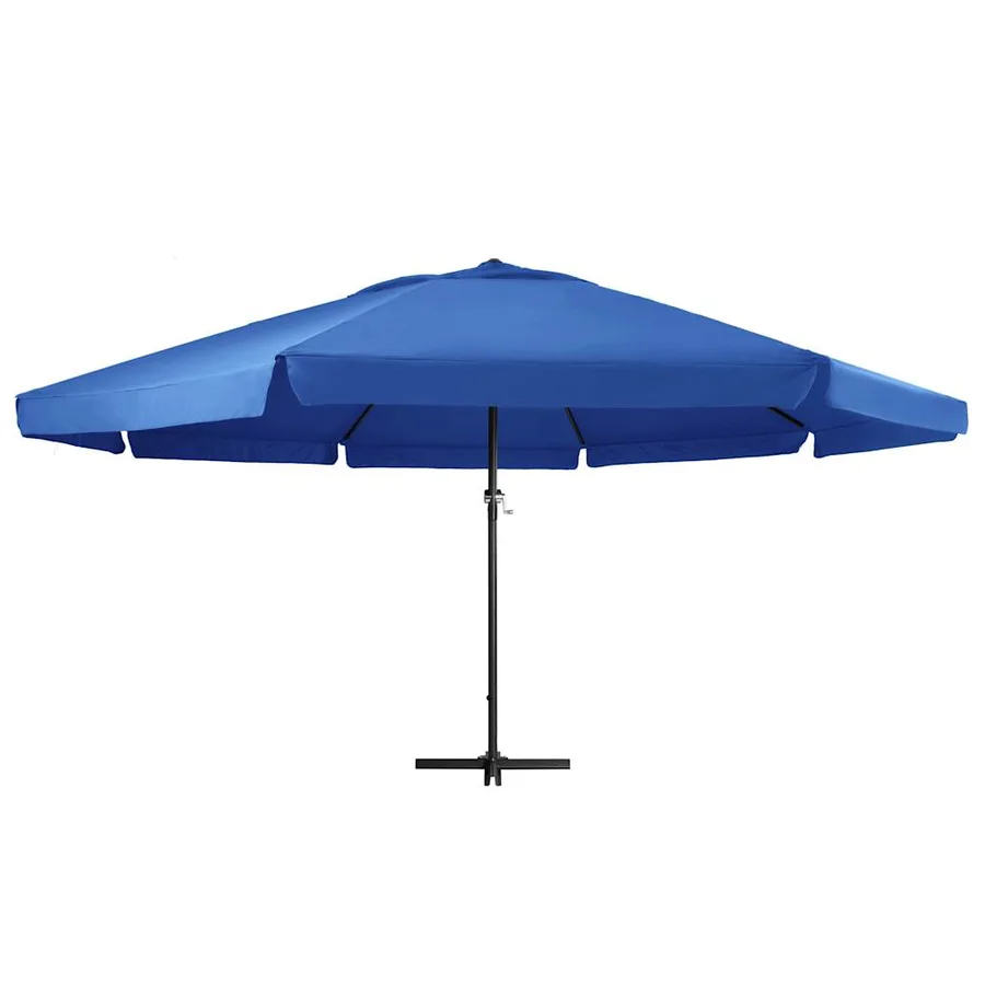 Parasol de jardin avec mât en aluminium 600 cm bleu azuré - 2