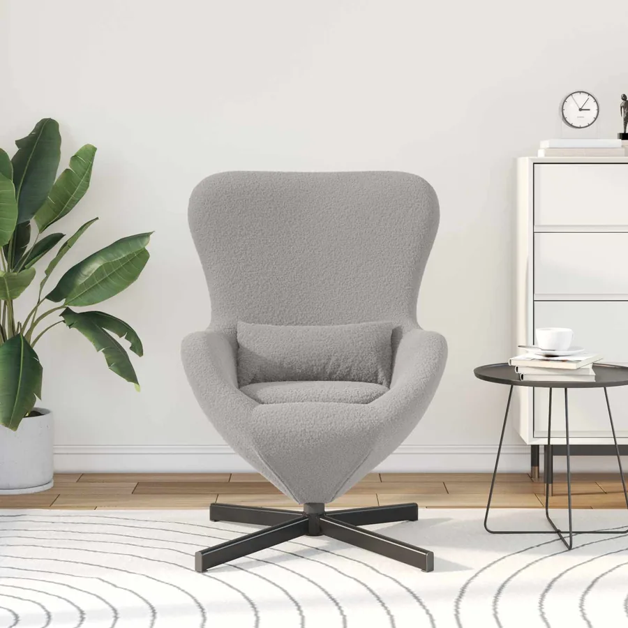 Fauteuil œuf Gris clair 63 x 73 x 90 cm tissu